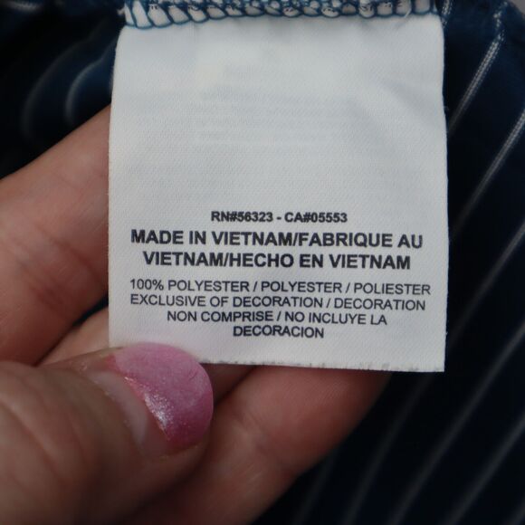 Nike Golf Polo Shirt Mens XL Blue Striped Stretch Lightweight Hike Fish - Picture 8 of 16